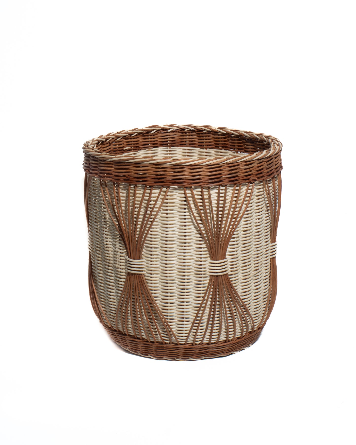 Handwoven Bamboo & Rattan Basket – Natural Decorative Storage Organizer