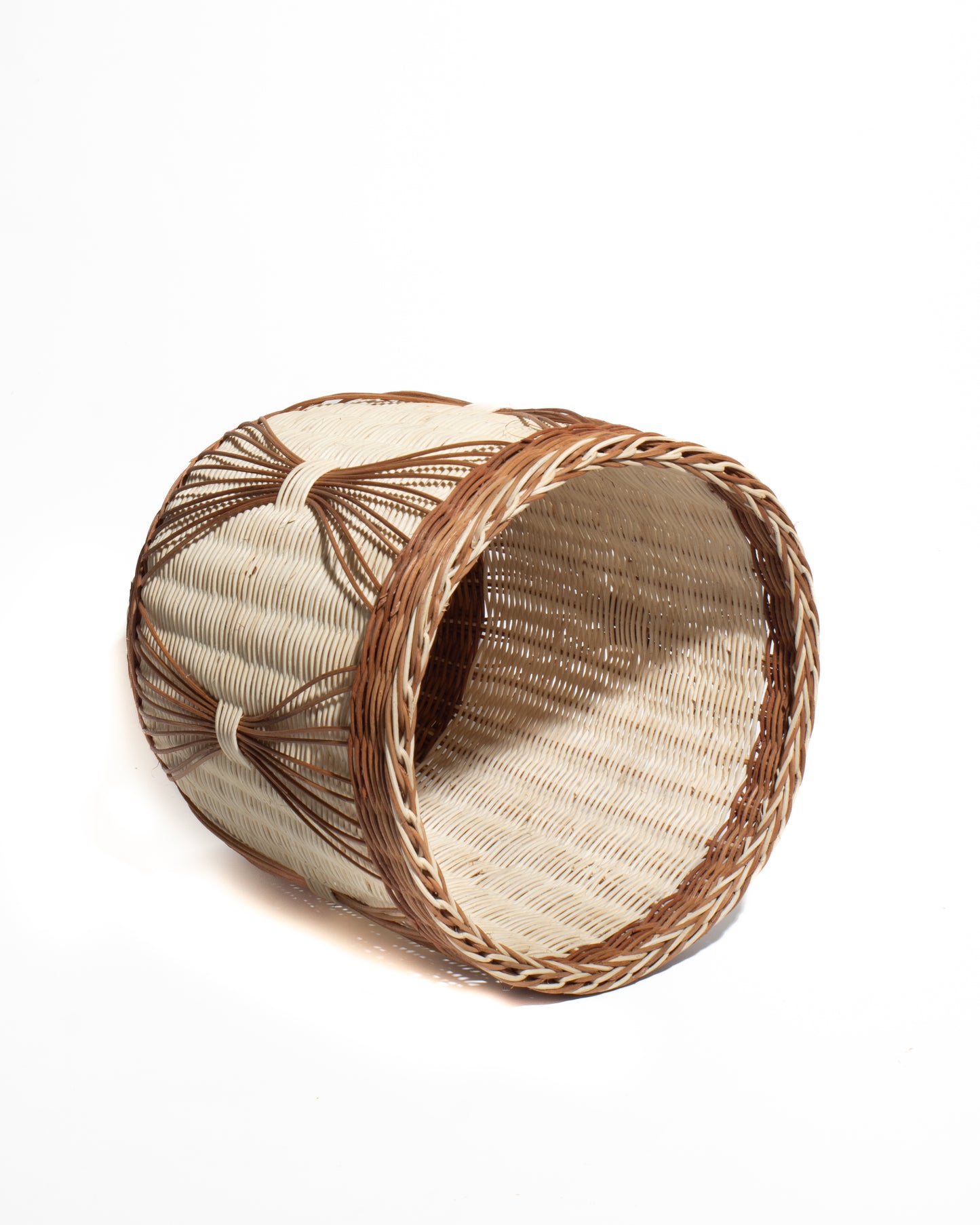 Handwoven Bamboo & Rattan Basket – Natural Decorative Storage Organizer