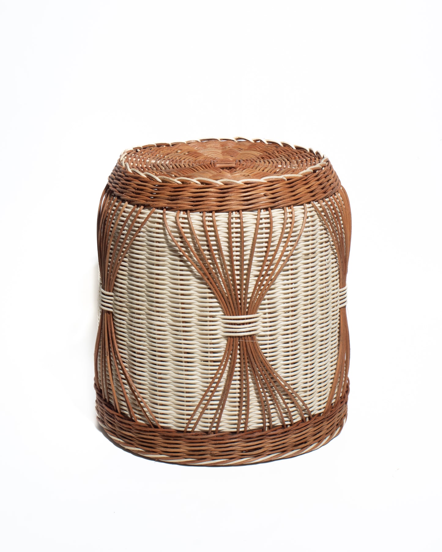 Handwoven Bamboo & Rattan Basket – Natural Decorative Storage Organizer