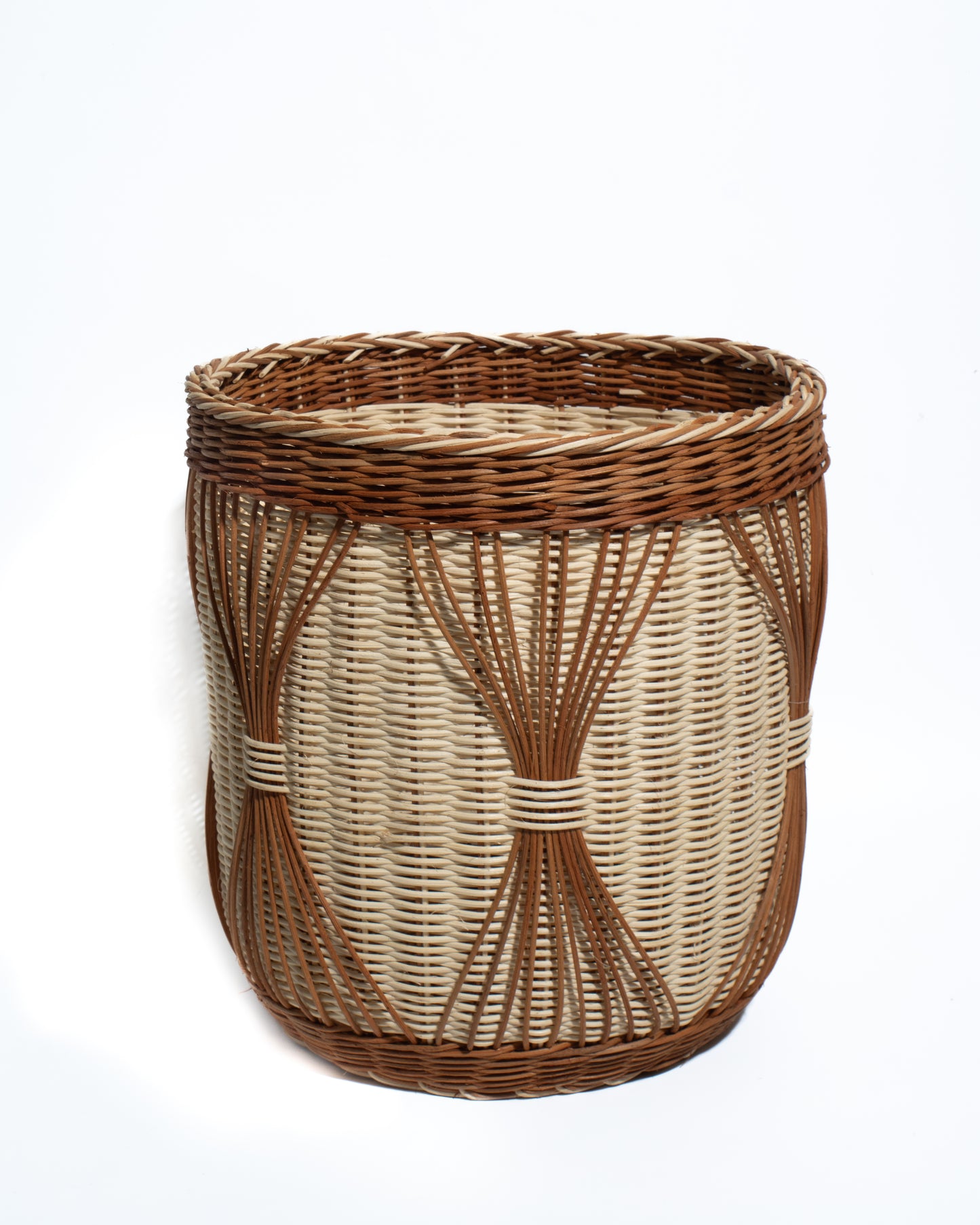 Handwoven Bamboo & Rattan Basket – Natural Decorative Storage Organizer