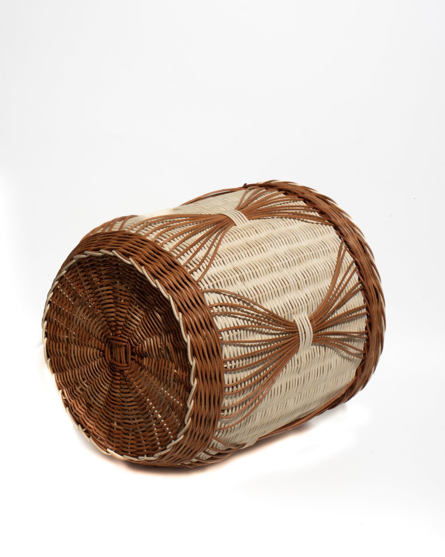 Handwoven Bamboo & Rattan Basket – Natural Decorative Storage Organizer