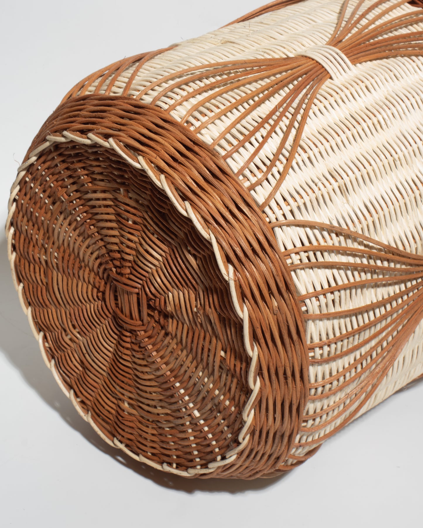 Handwoven Bamboo & Rattan Basket – Natural Decorative Storage Organizer