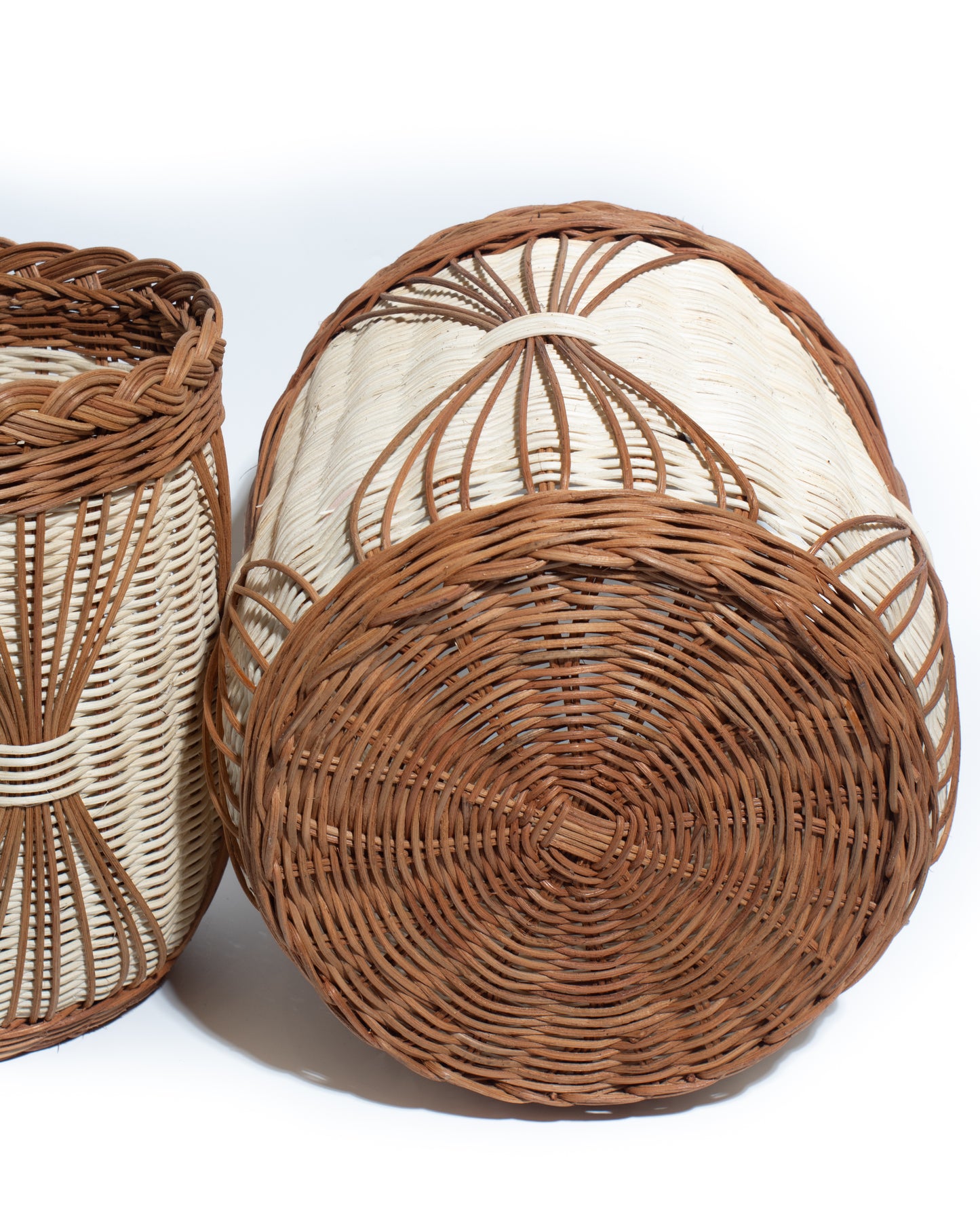 Handwoven Bamboo & Rattan Basket – Natural Decorative Storage Organizer