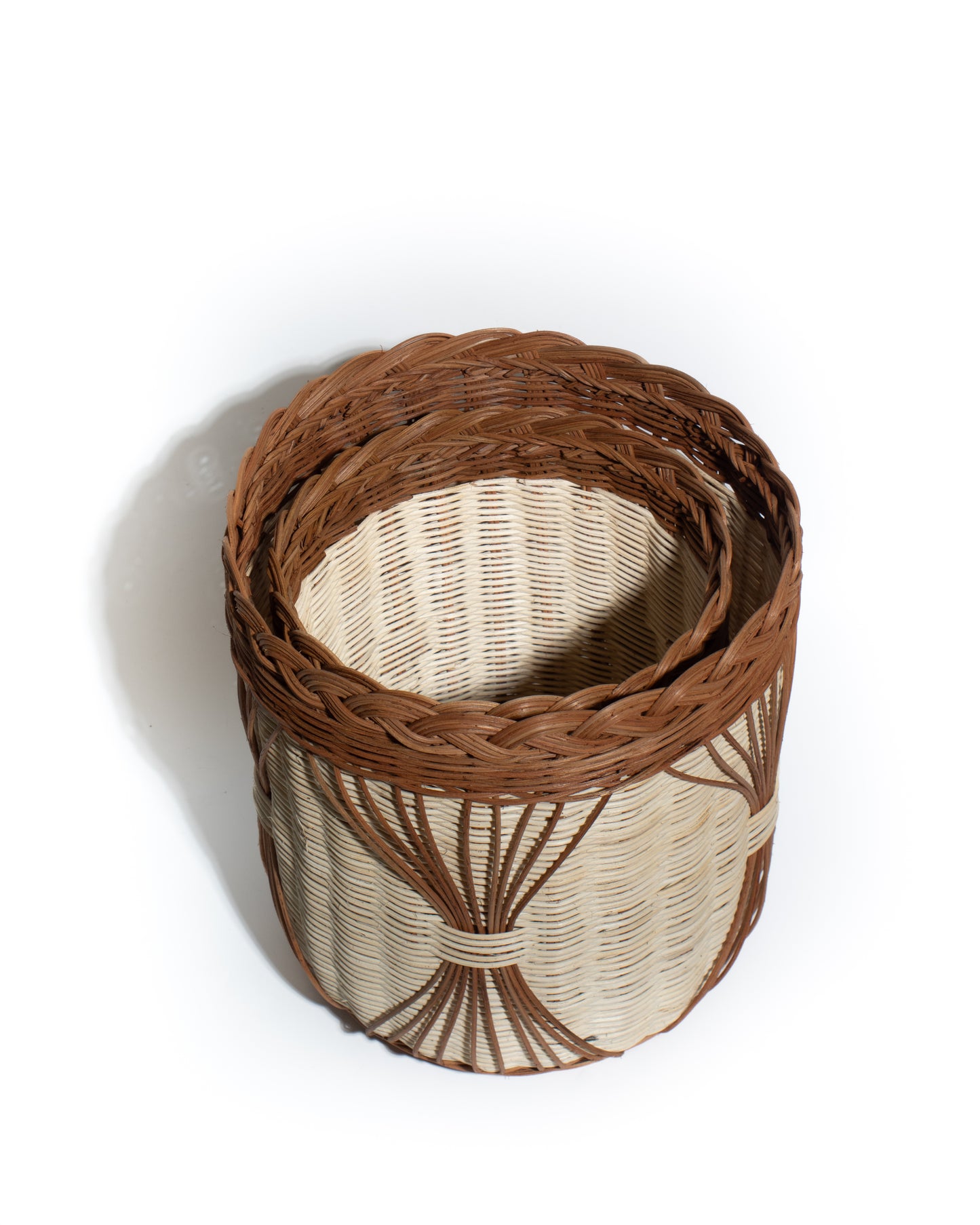 Handwoven Bamboo & Rattan Basket – Natural Decorative Storage Organizer
