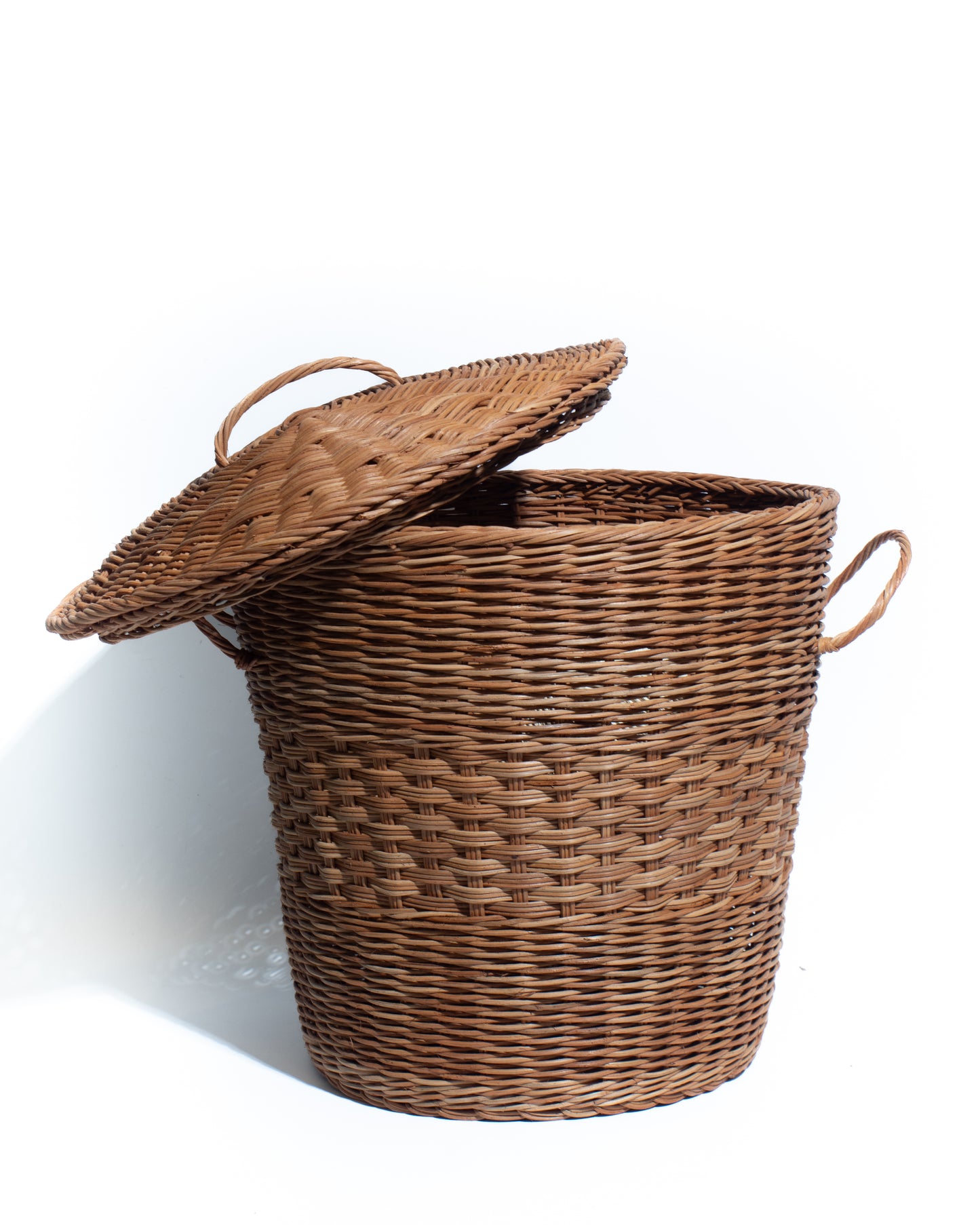 wicker laudry hamper with lid Handwoven Rattan Storage Basket with Lid – Natural Wicker Organizer with Handles