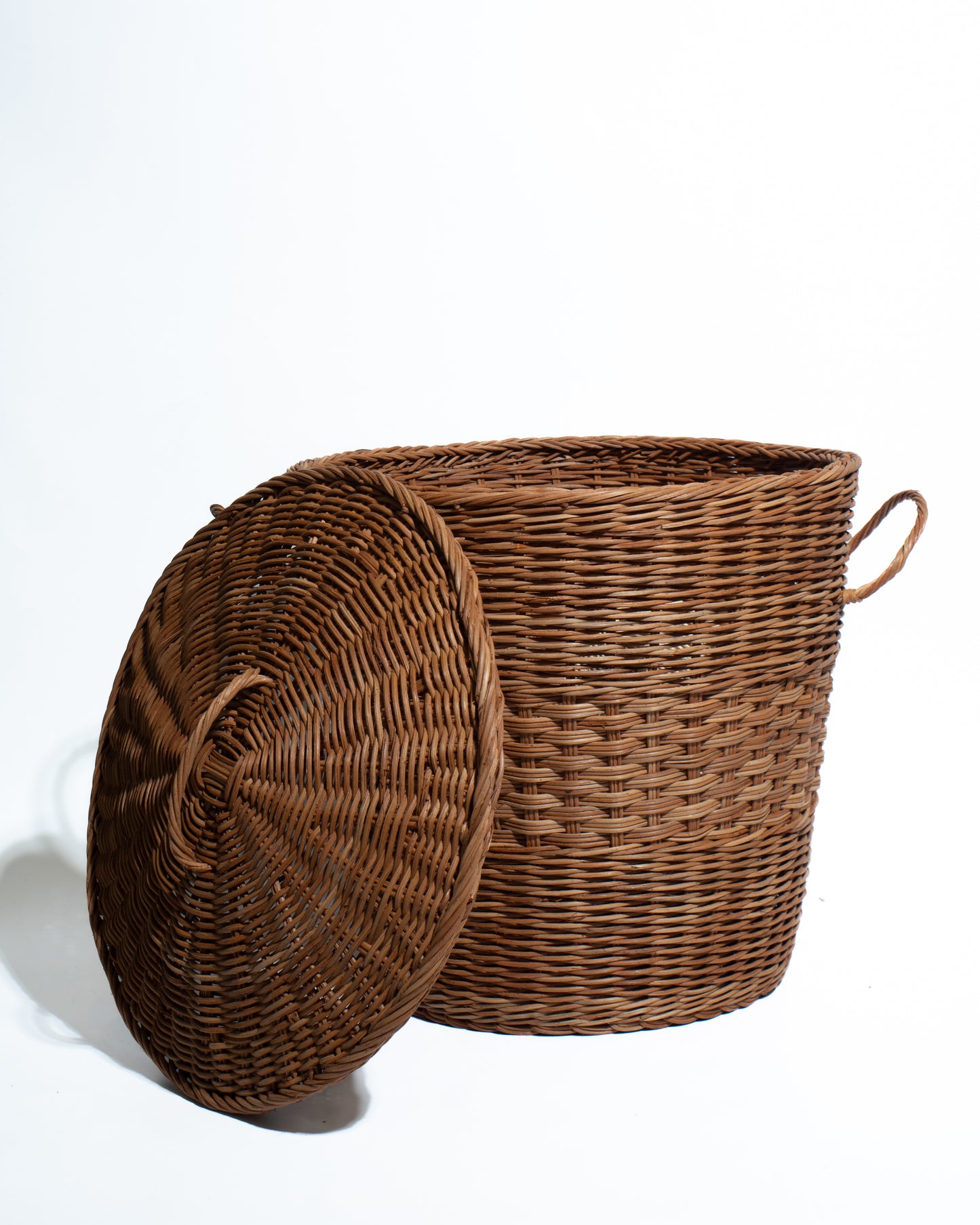 wicker laudry hamper with lid Handwoven Rattan Storage Basket with Lid – Natural Wicker Organizer with Handles