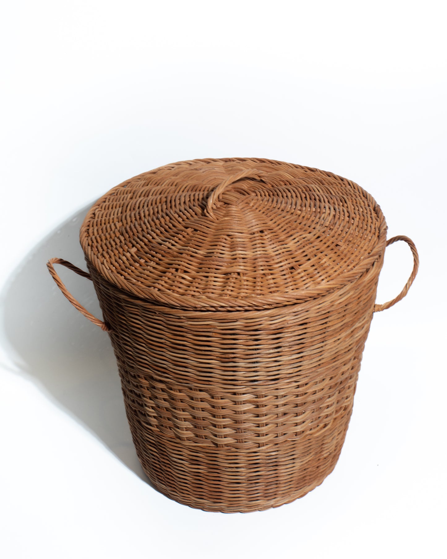wicker laudry hamper with lid Handwoven Rattan Storage Basket with Lid – Natural Wicker Organizer with Handles
