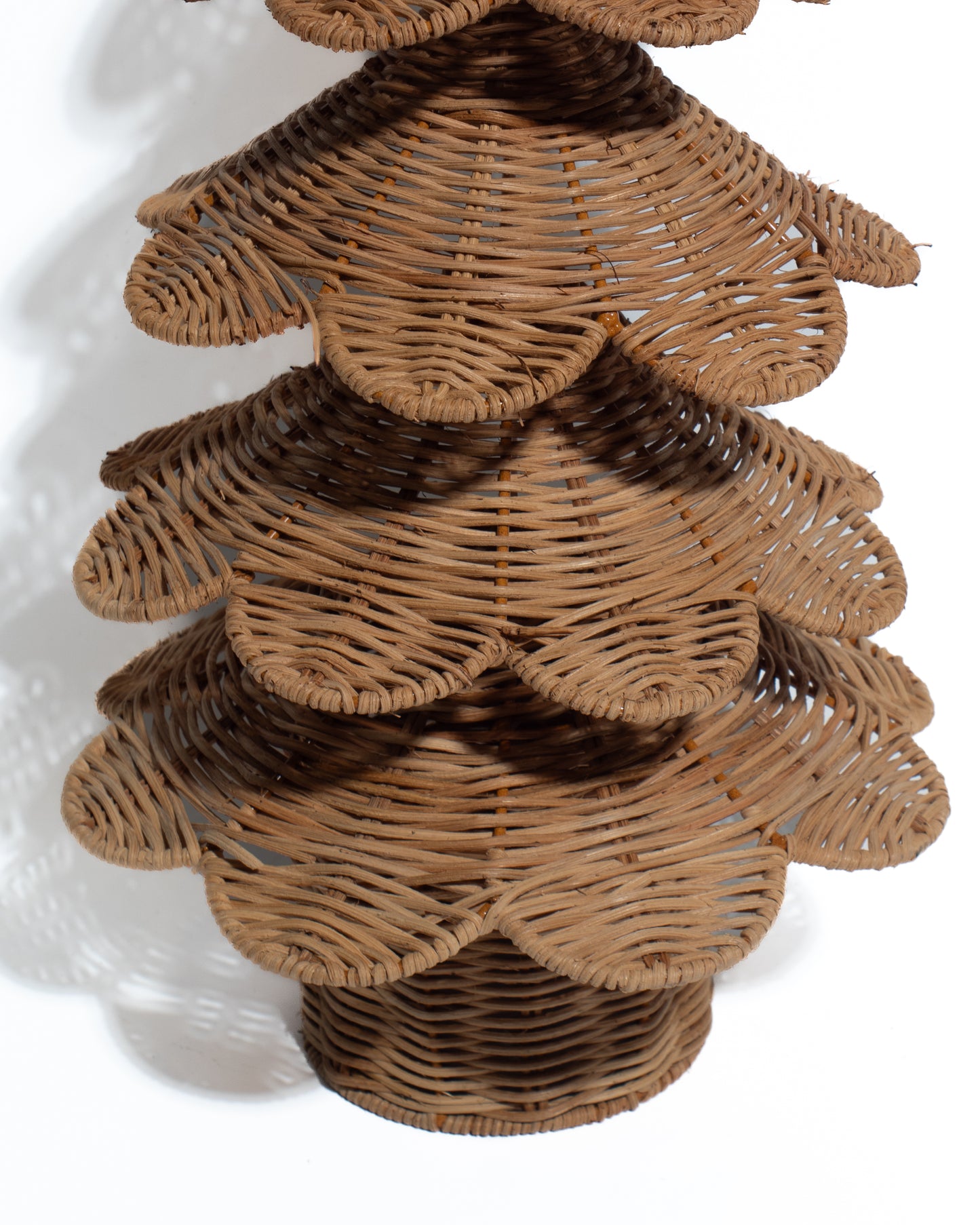 Handwoven Rattan Christmas Tree Decoration – Natural Wicker Holiday Decor
