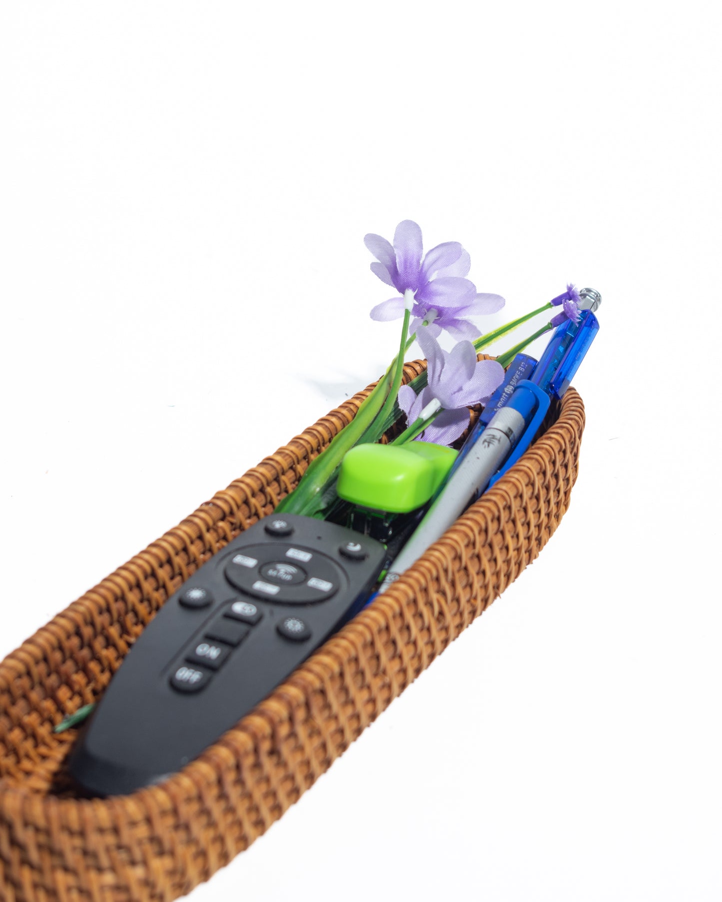pen box, office supplies handwoven rattan small box