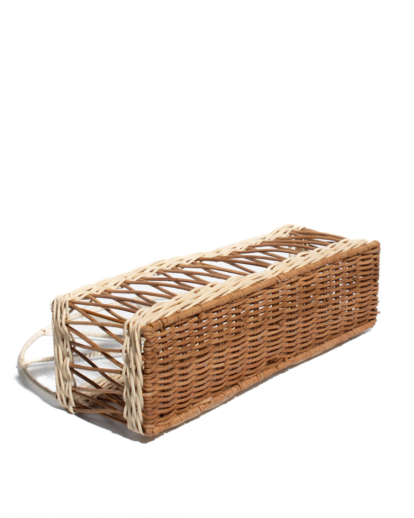 Handwoven Wall Hanging Rattan Basket – Decorative Wicker Storage Organizer with Sturdy Iron Frame – Ideal for Keys, Magazines, Small Items & Flower Display