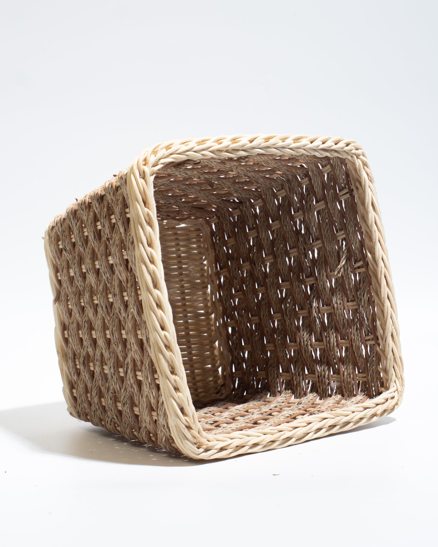 small rattan basket The perfect size for flower arrangements, storing small items, toys, stationery, or accessories.