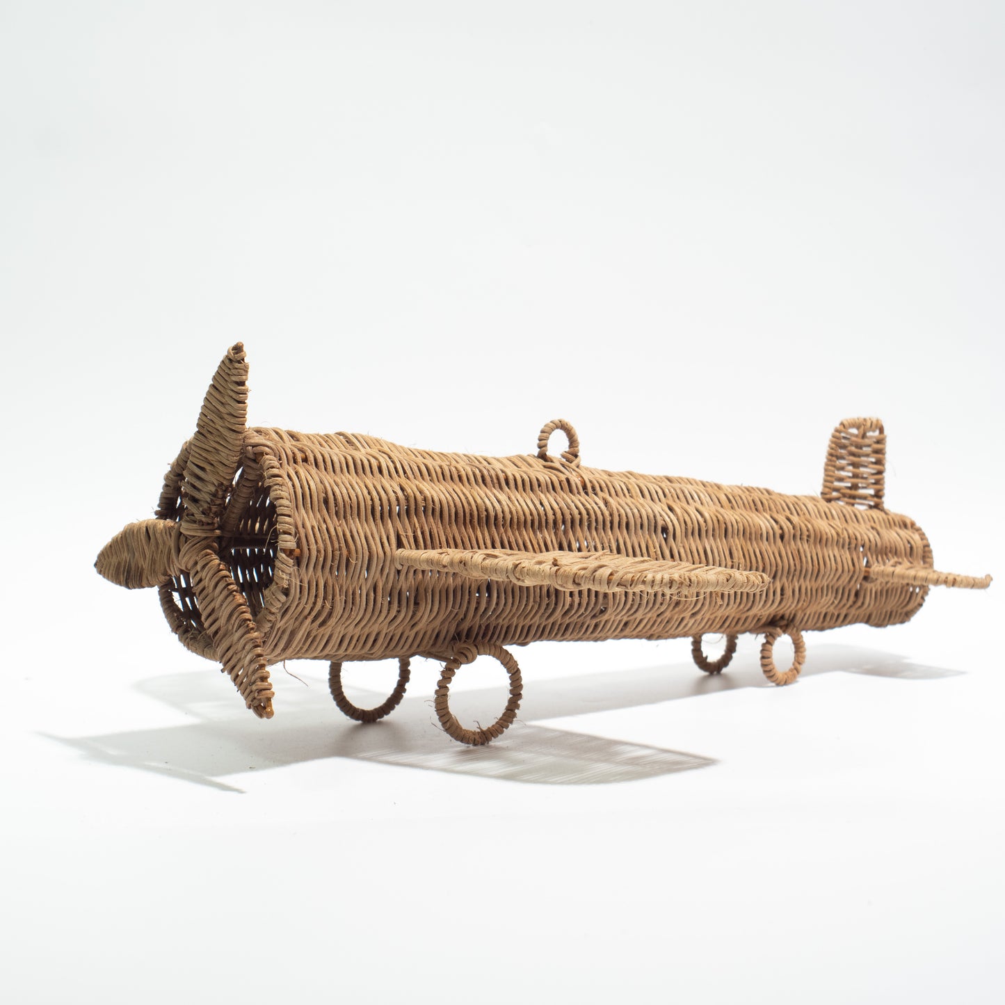 Handcrafted Bamboo & Rattan Airplane Model – Natural Home Decor