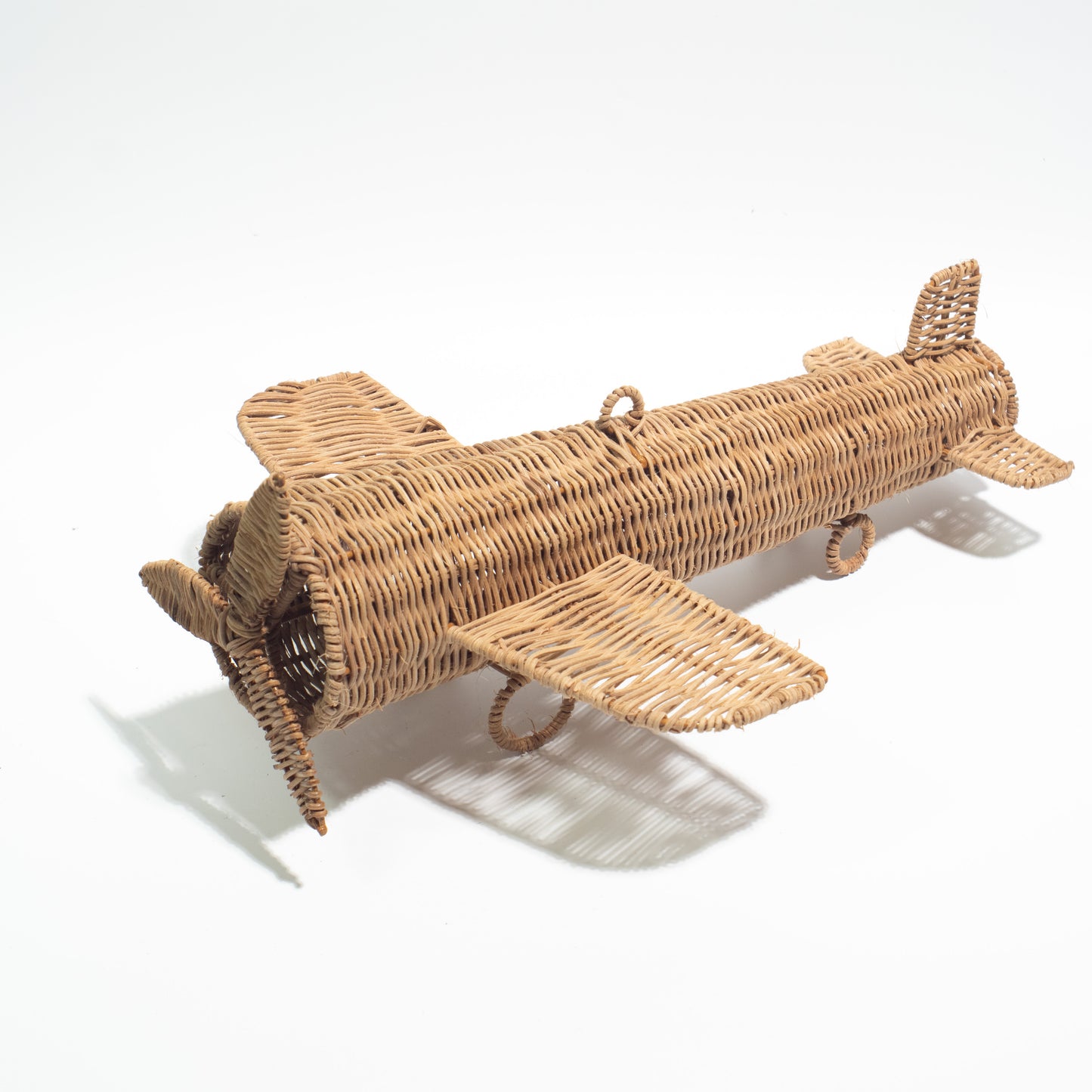 Handcrafted Bamboo & Rattan Airplane Model – Natural Home Decor