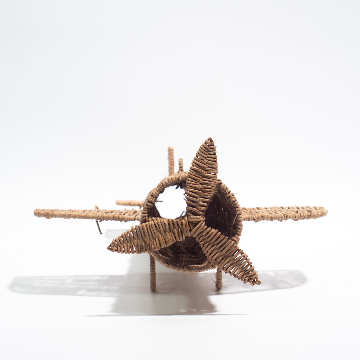 Handcrafted Bamboo & Rattan Airplane Model – Natural Home Decor