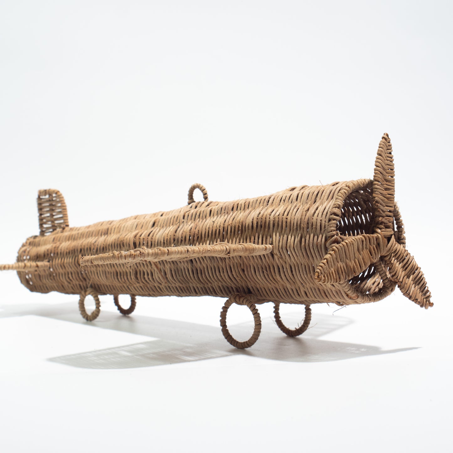 Handcrafted Bamboo & Rattan Airplane Model – Natural Home Decor