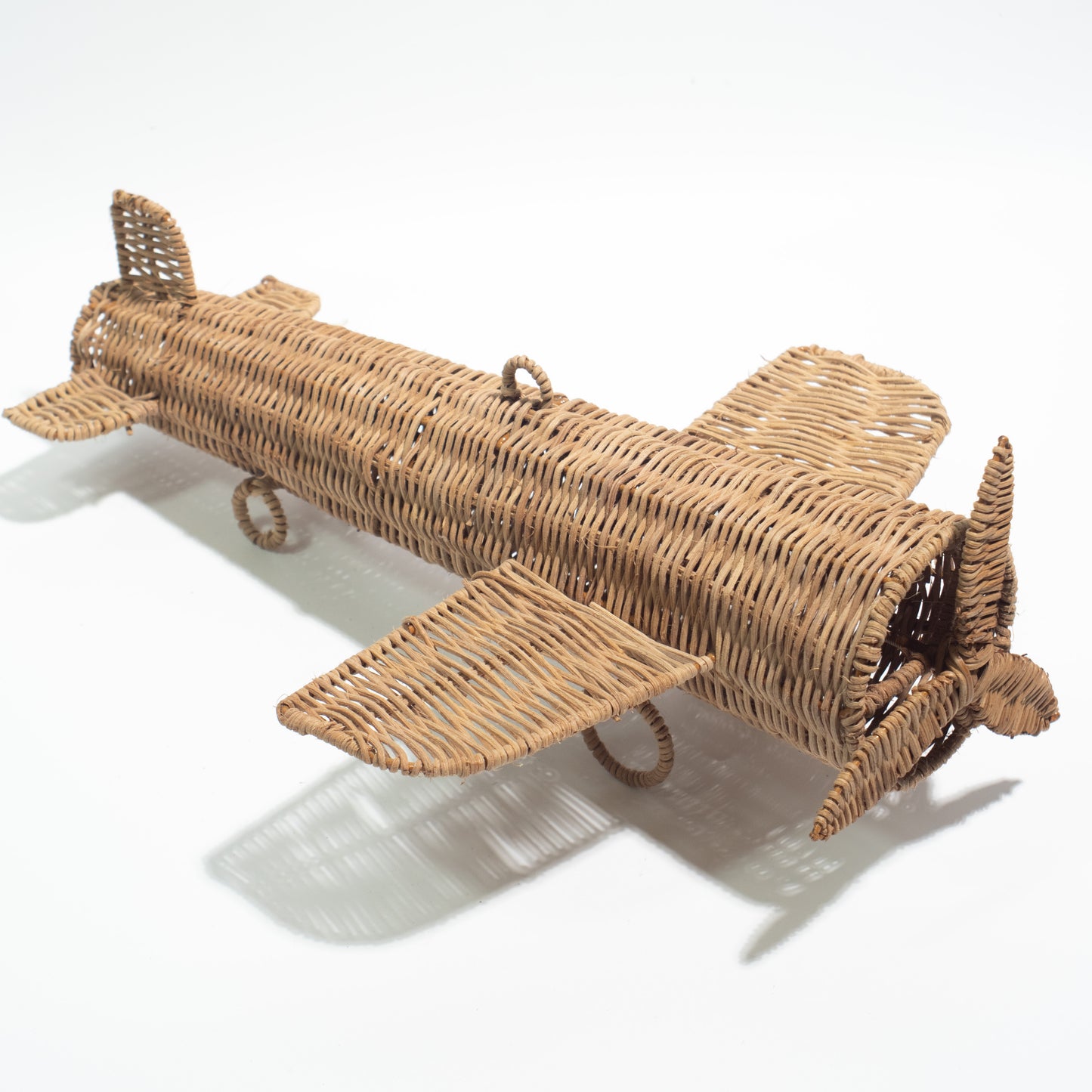 Handcrafted Bamboo & Rattan Airplane Model – Natural Home Decor