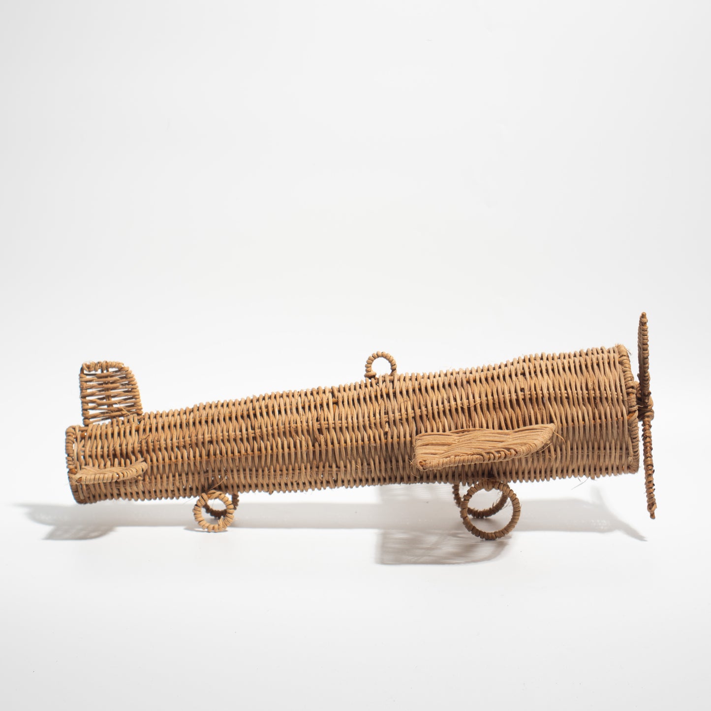 Handcrafted Bamboo & Rattan Airplane Model – Natural Home Decor