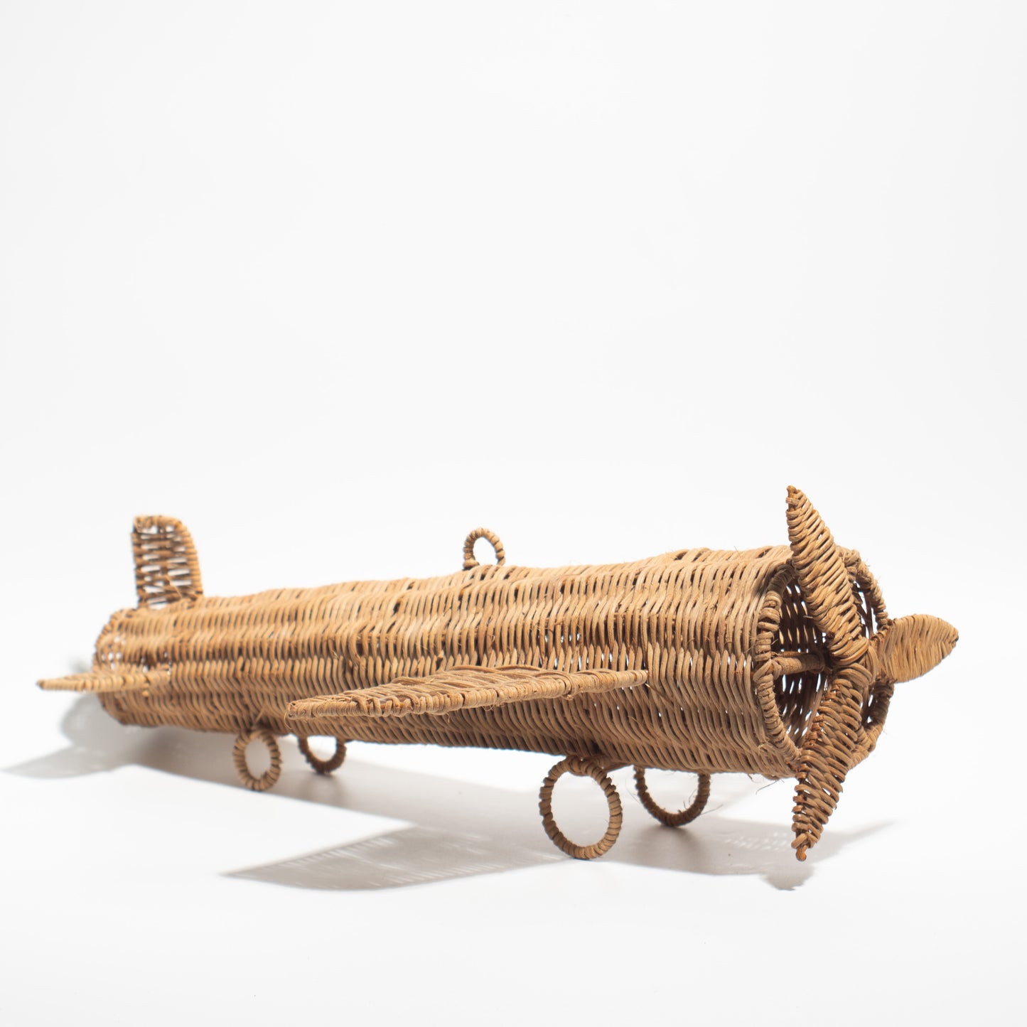 Handcrafted Bamboo & Rattan Airplane Model – Natural Home Decor