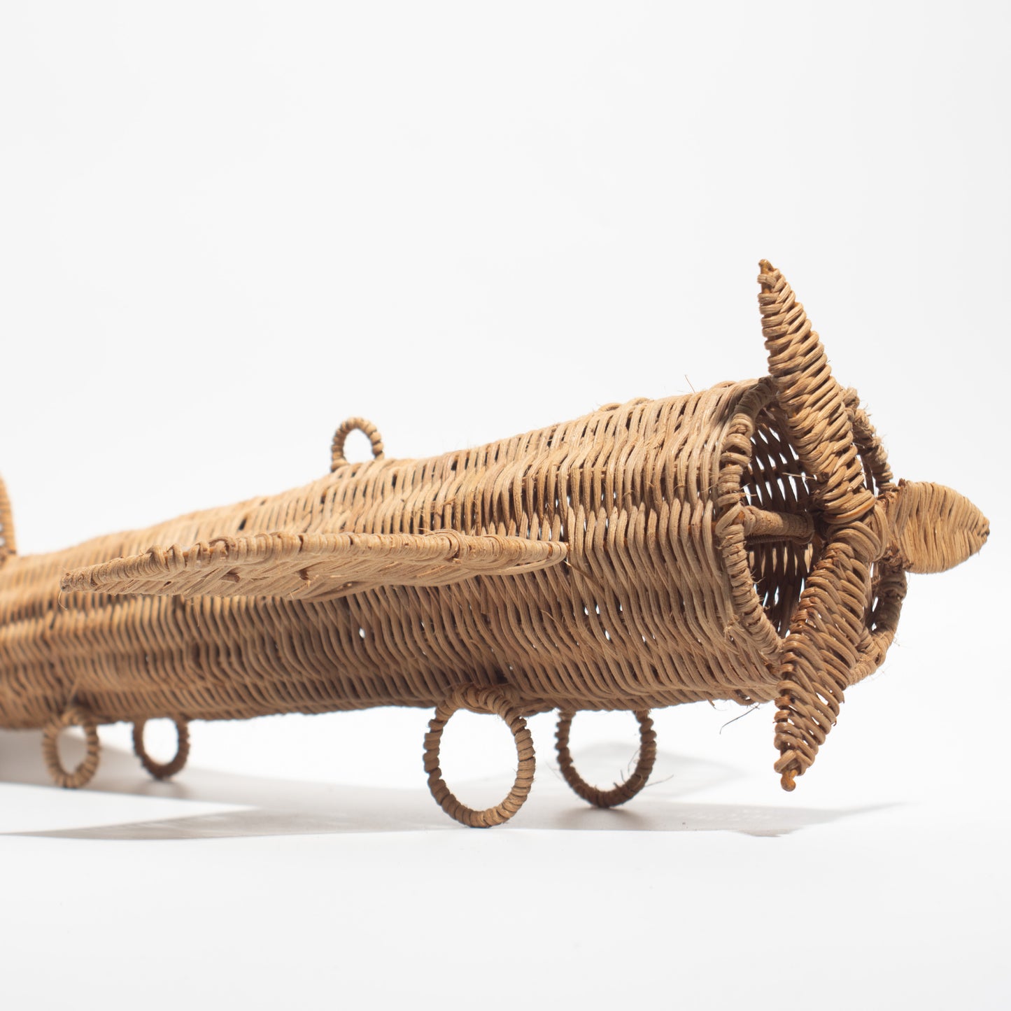 Handcrafted Bamboo & Rattan Airplane Model – Natural Home Decor