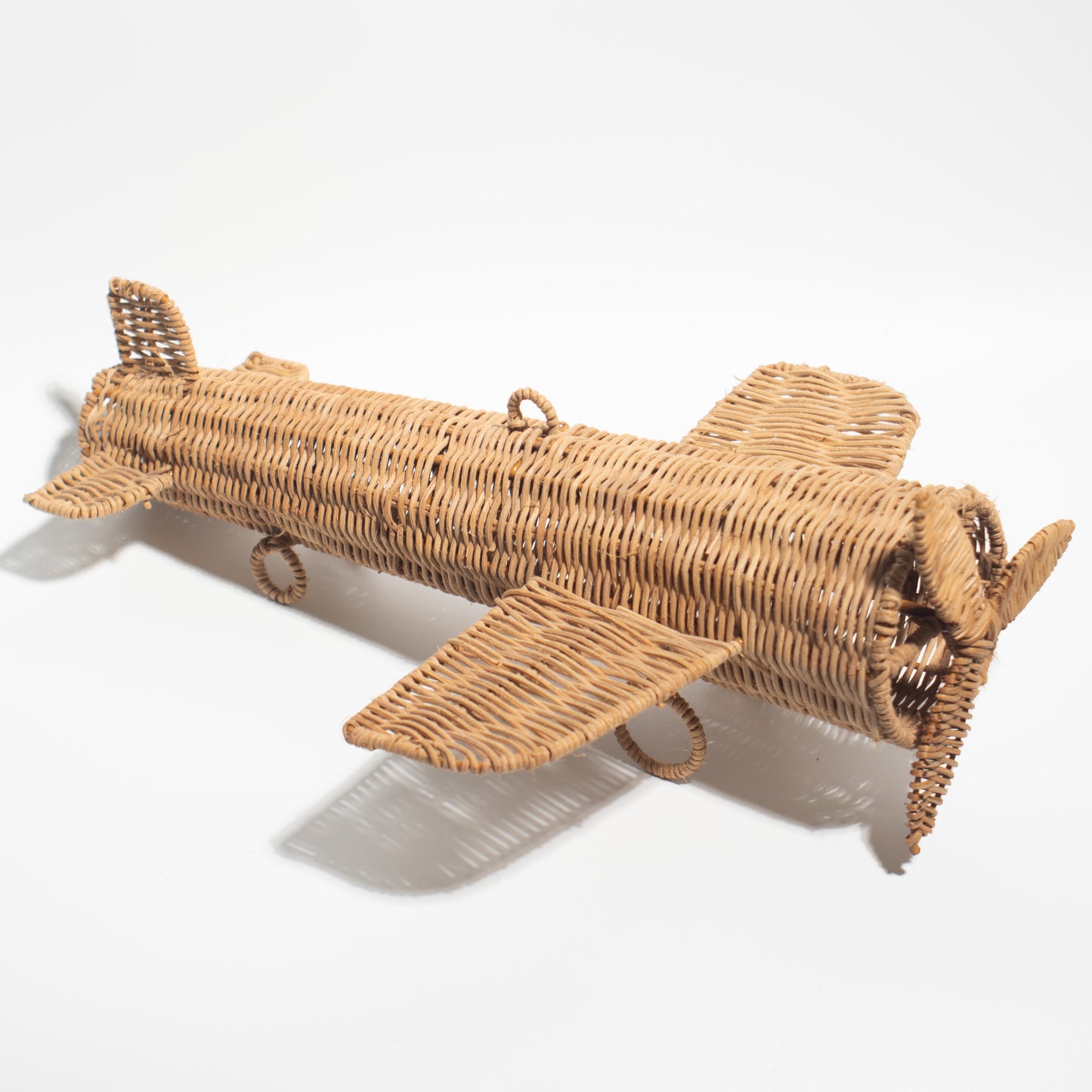 Handcrafted Bamboo & Rattan Airplane Model – Natural Home Decor