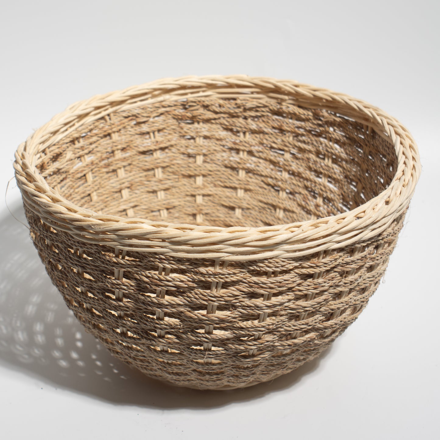 handwoven Bamboo & Jute Basket – Natural, Durable, and Eco-Friendly