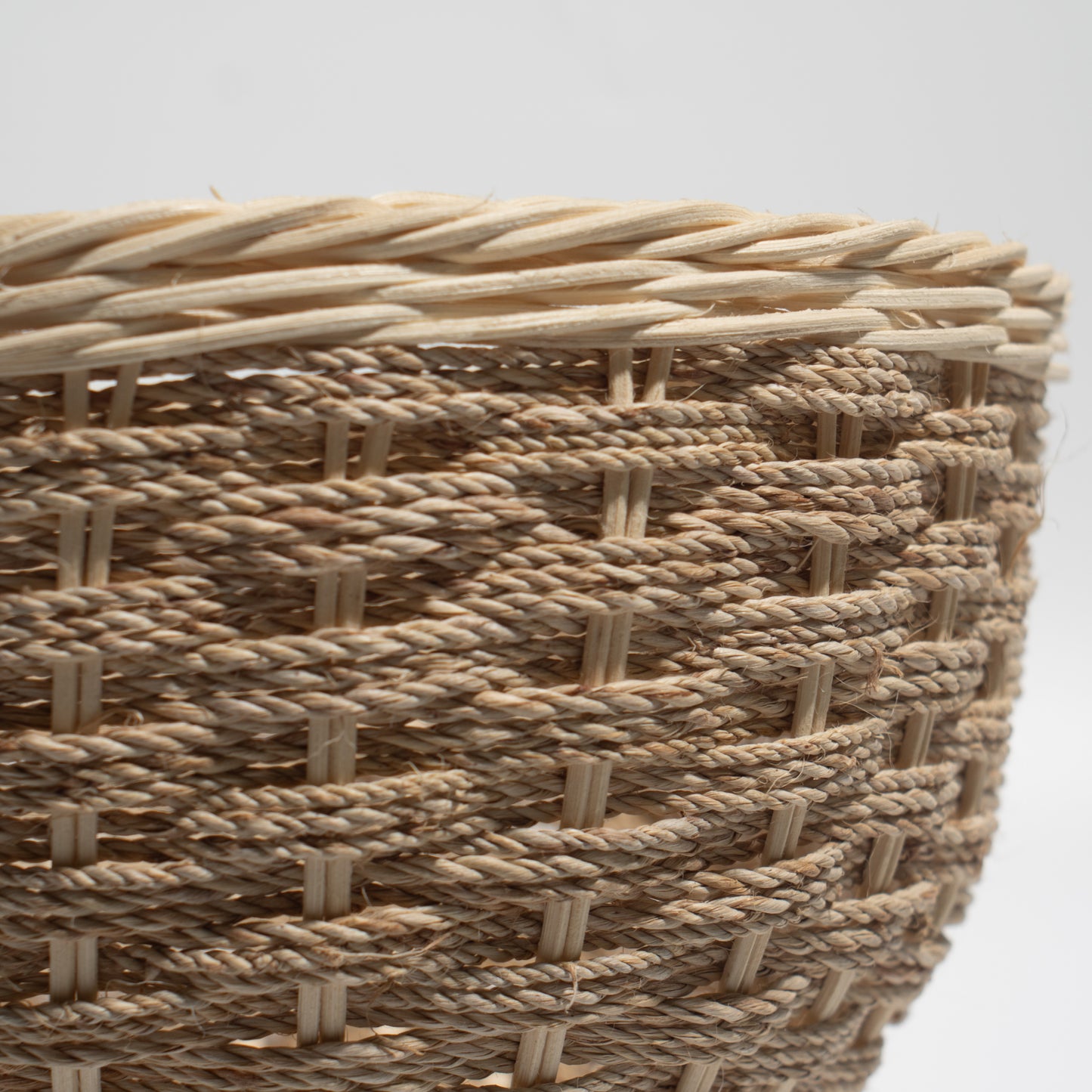 handwoven Bamboo & Jute Basket – Natural, Durable, and Eco-Friendly