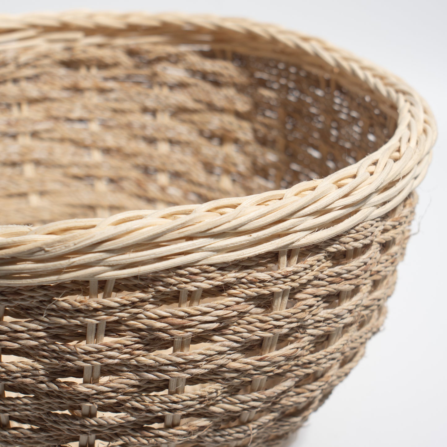 handwoven Bamboo & Jute Basket – Natural, Durable, and Eco-Friendly