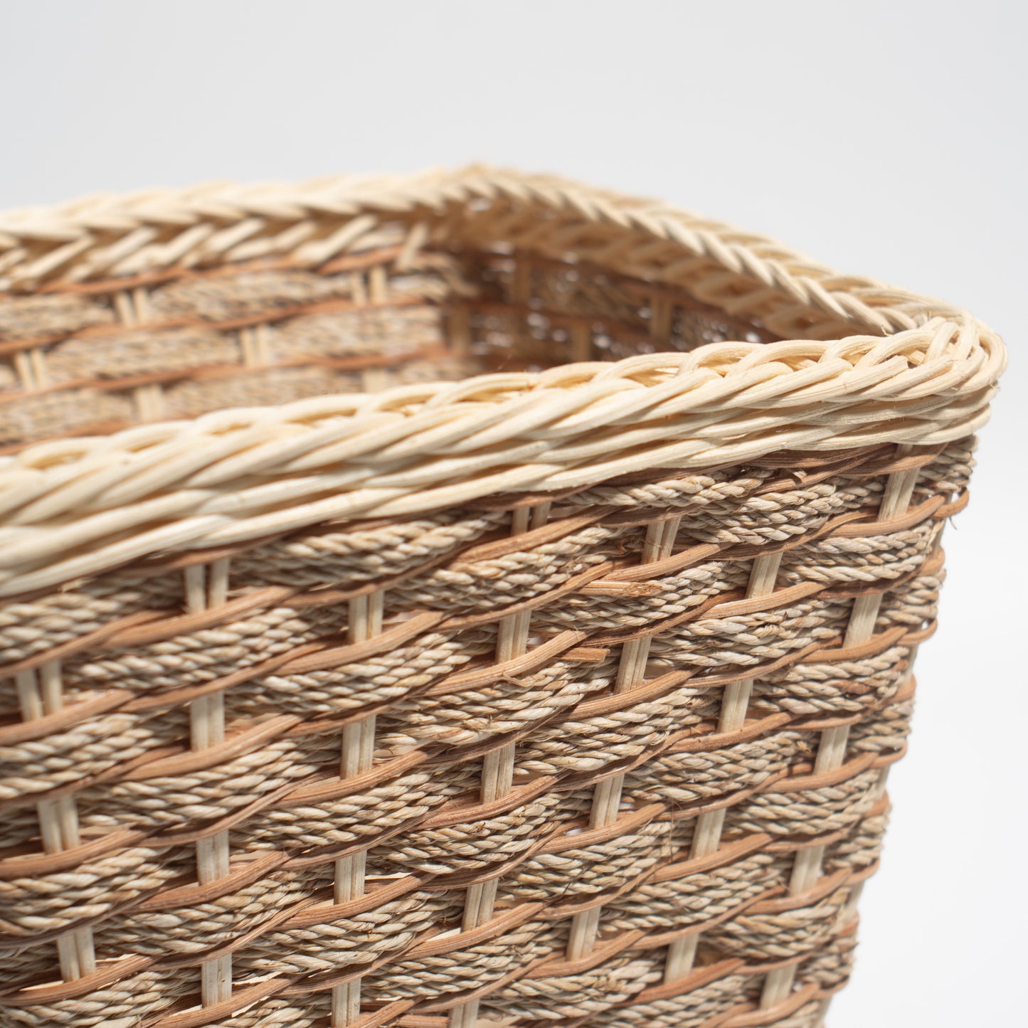 small rattan basket The perfect size for flower arrangements, storing small items, toys, stationery, or accessories.