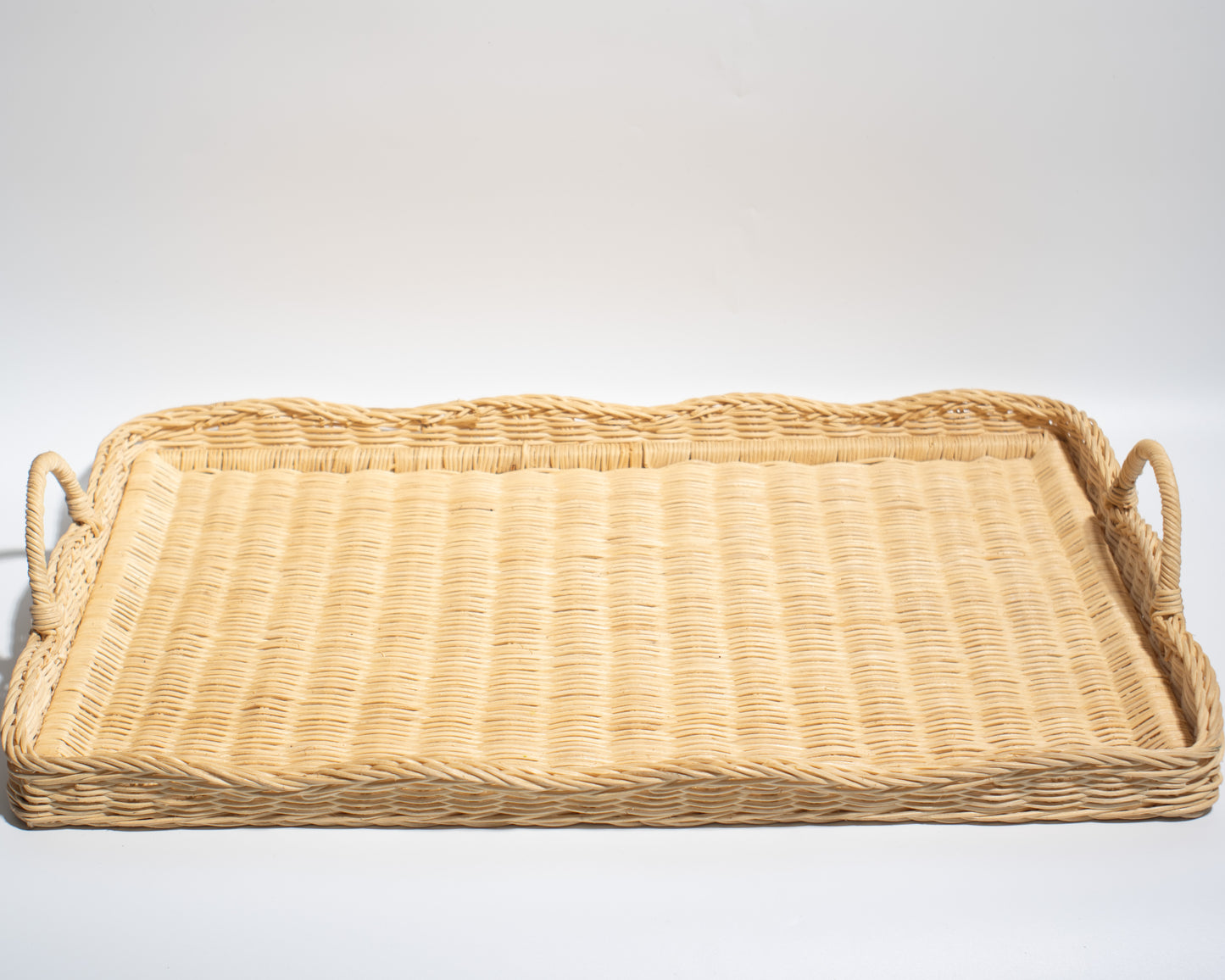 Large Handwoven Rattan Tray –Ideal for storing blankets, clothes, towels, Classic, Eco-Friendly & Versatile