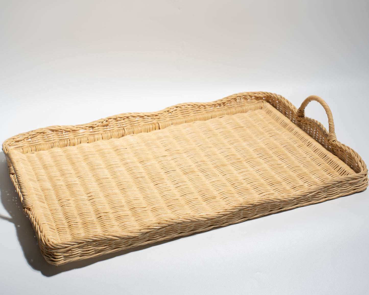 Large Handwoven Rattan Tray –Ideal for storing blankets, clothes, towels, Classic, Eco-Friendly & Versatile