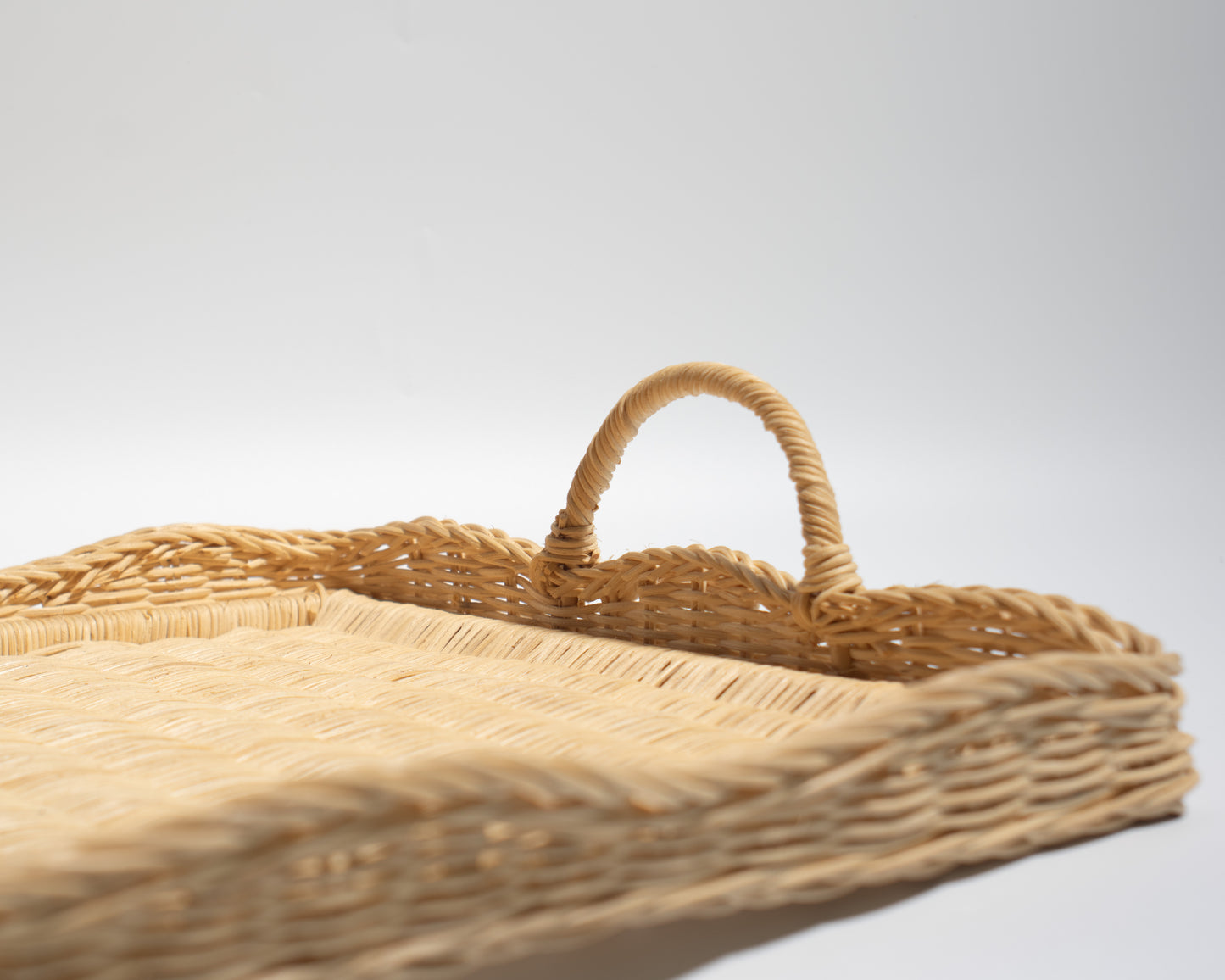 Large Handwoven Rattan Tray –Ideal for storing blankets, clothes, towels, Classic, Eco-Friendly & Versatile