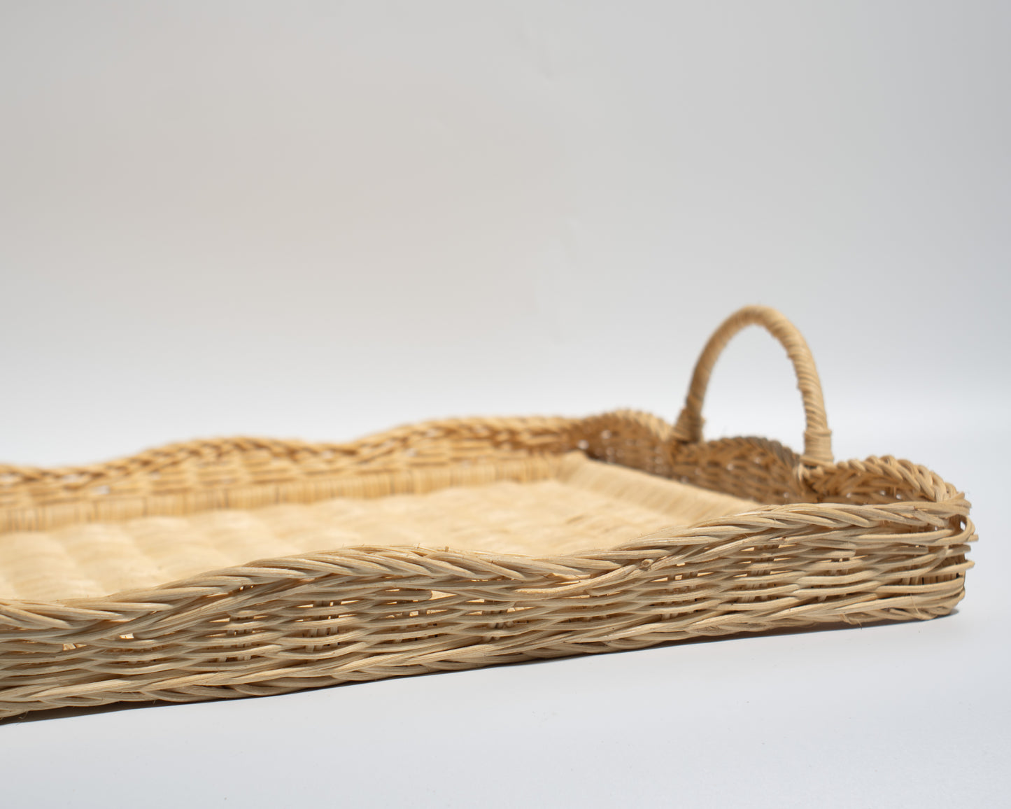 Large Handwoven Rattan Tray –Ideal for storing blankets, clothes, towels, Classic, Eco-Friendly & Versatile