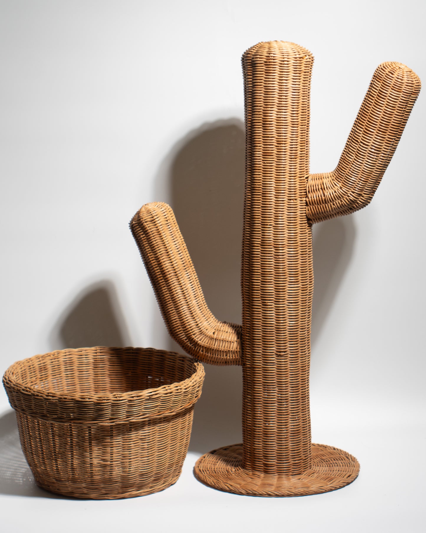 Handwoven Rattan Cactus Basket – Unique, Decorative & Functional