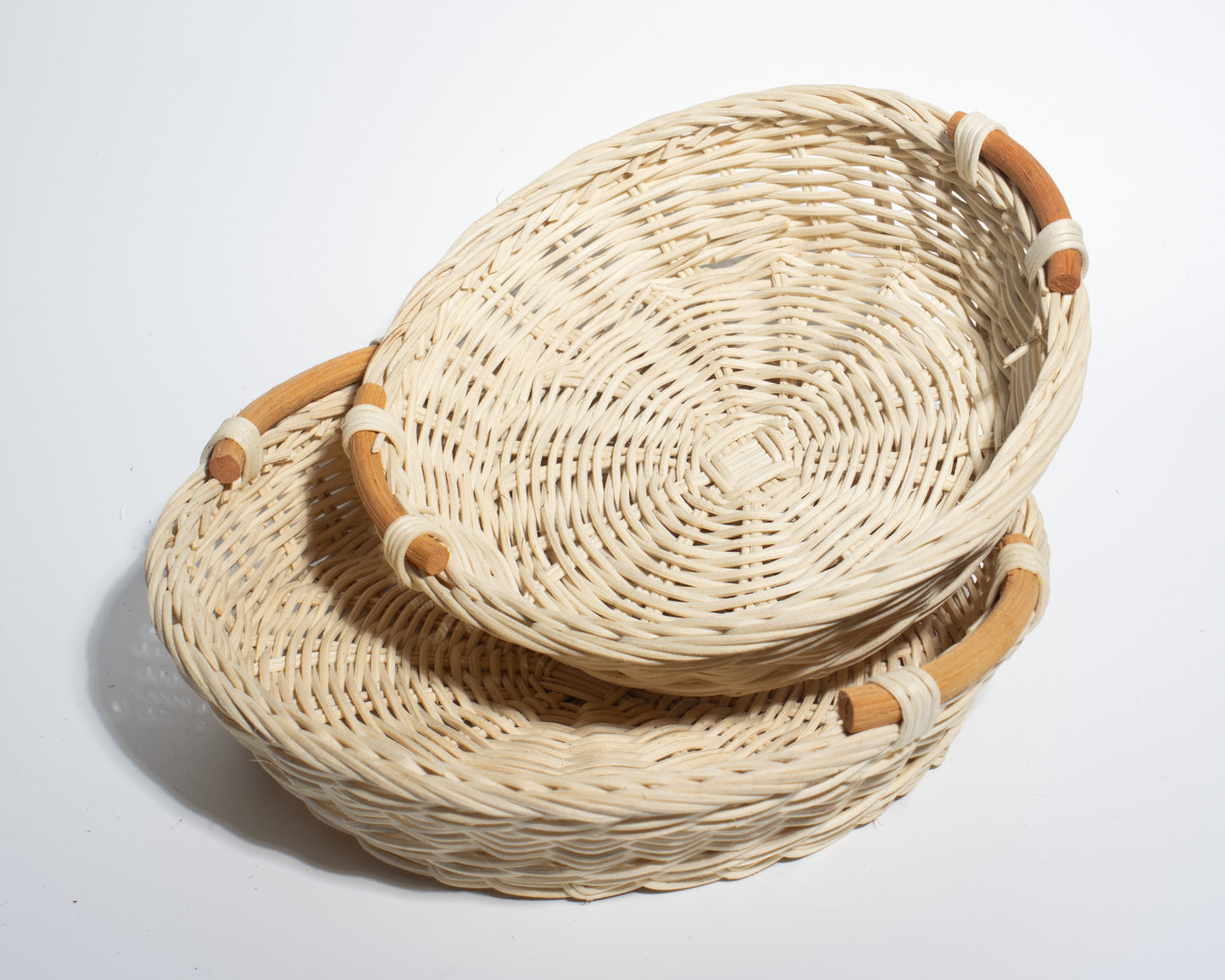 Round Handwoven Rattan Basket with Handles – Natural, Versatile & Handcrafted
