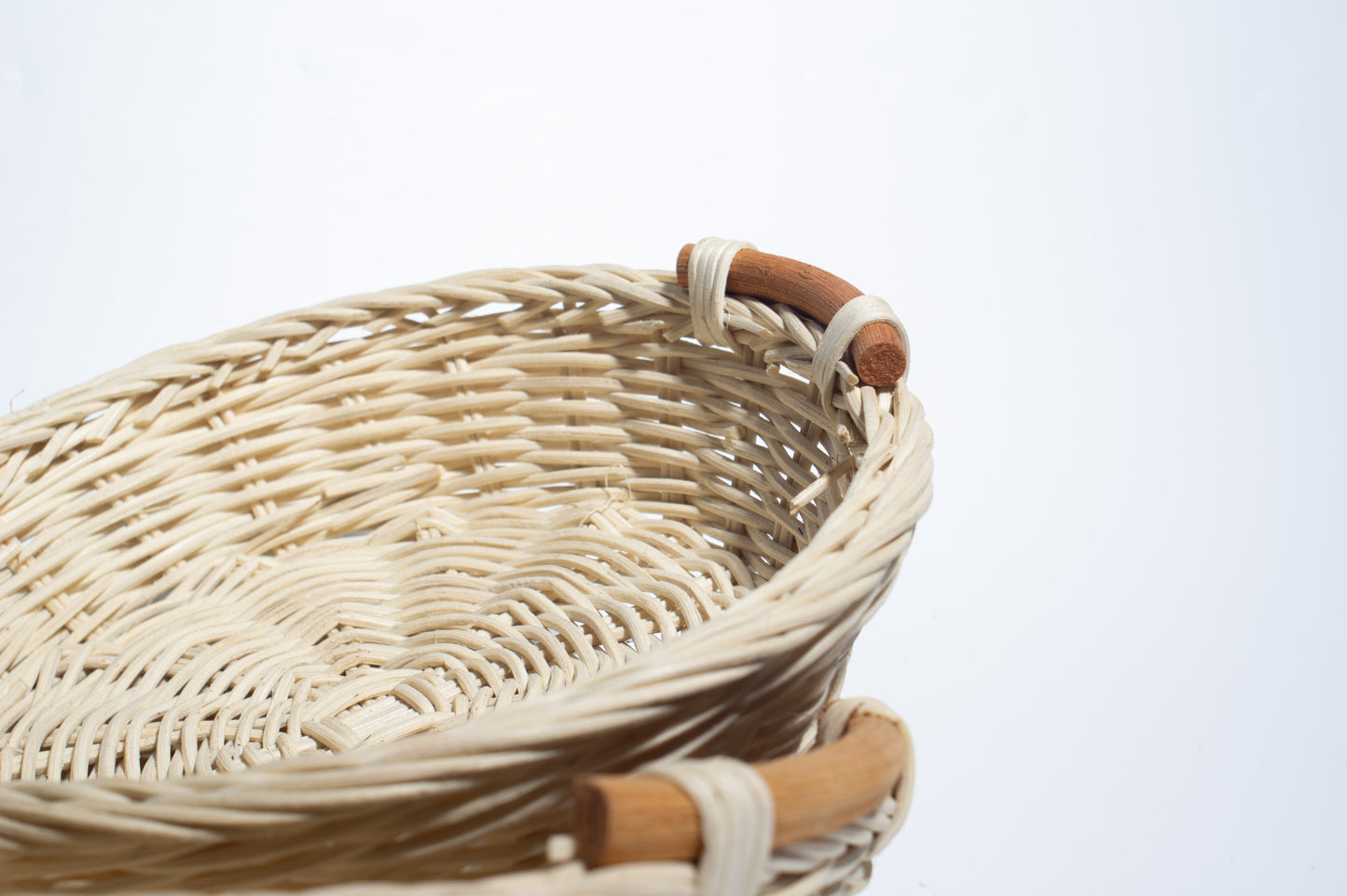Round Handwoven Rattan Basket with Handles – Natural, Versatile & Handcrafted