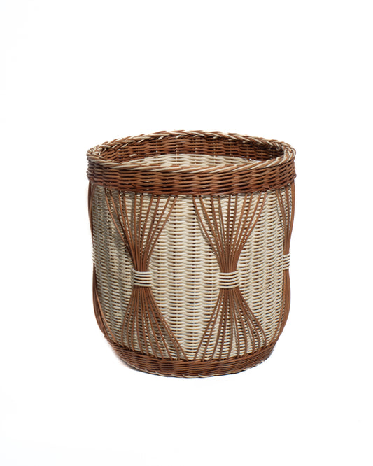 Handwoven Bamboo &amp; Rattan Basket – Natural Decorative Storage Organizer