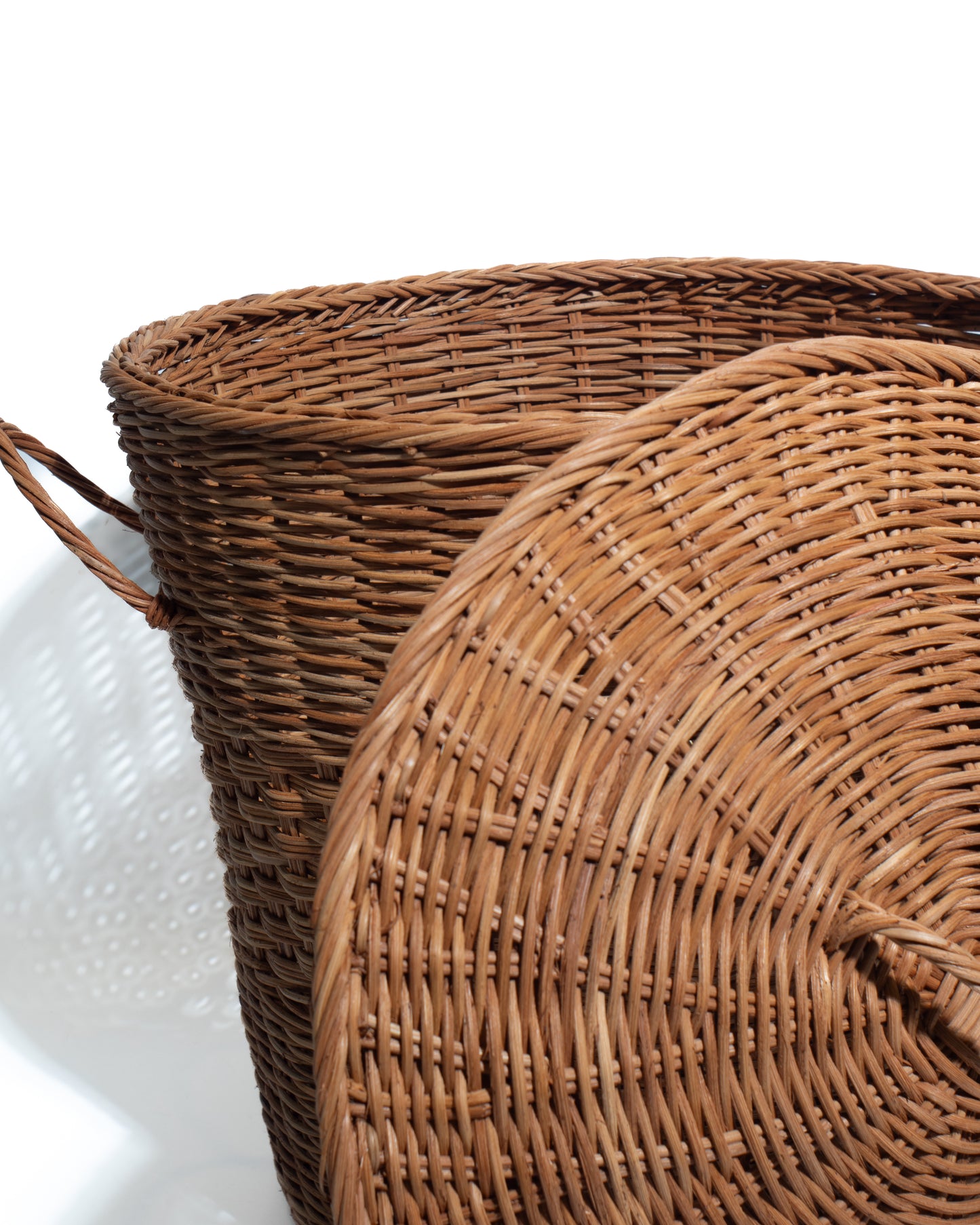 wicker laudry hamper with lid Handwoven Rattan Storage Basket with Lid – Natural Wicker Organizer with Handles
