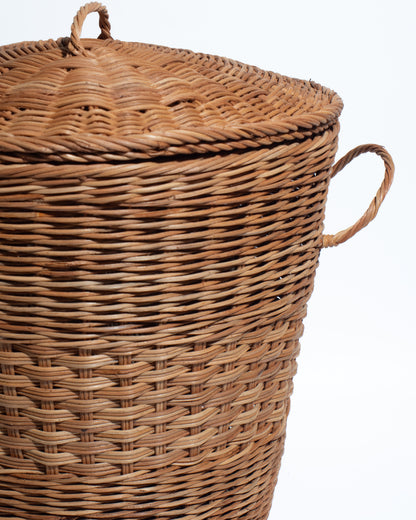 wicker laudry hamper with lid Handwoven Rattan Storage Basket with Lid – Natural Wicker Organizer with Handles