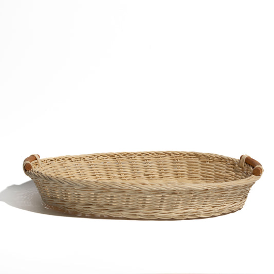 Large Handwoven Rattan Tray –Ideal for storing blankets, clothes, towels, Classic, Eco-Friendly & Versatile