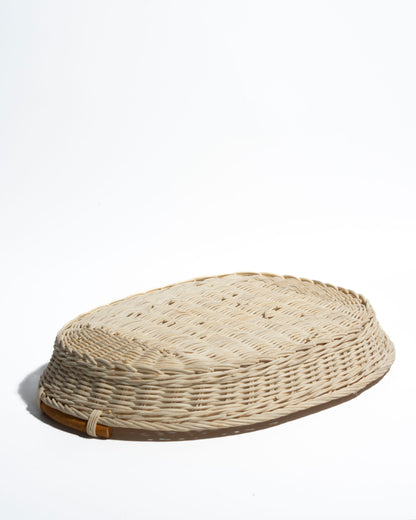 Large Handwoven Rattan Tray –Ideal for storing blankets, clothes, towels, Classic, Eco-Friendly & Versatile
