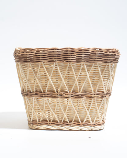 small Rattan basket The perfect size for flower arrangements, storing small items, toys, stationery, or accessories.