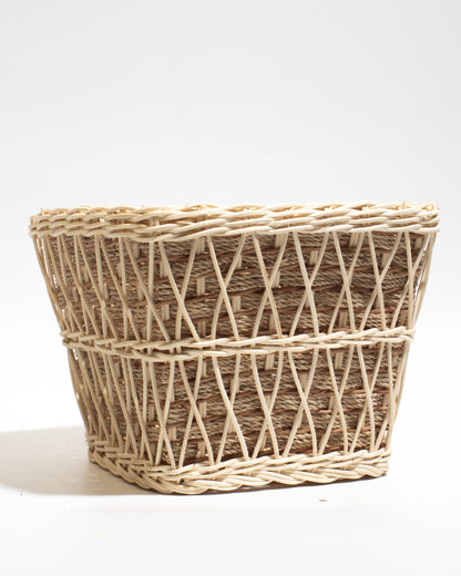 rattan basket he perfect size for flower arrangements, storing small items, toys, stationery, or accessories.