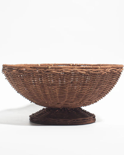 Handwoven Bamboo Tray with Iron Frame – Elegant Floral Design