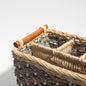 Handwoven Rectangular Rattan Basket with Handle – Natural, Kitchen or dining table organization, napkins, stationery, or other small household itemss