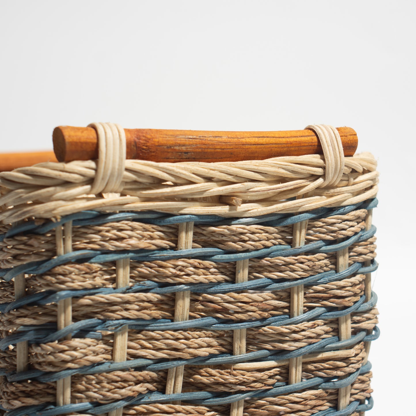 Handwoven Rectangular Rattan Basket with Handle – Natural, Kitchen or dining table organization, napkins, stationery, or other small household itemss