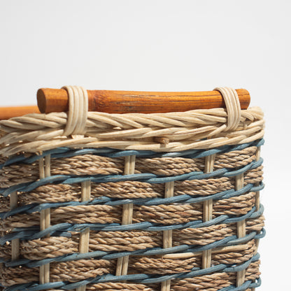 Handwoven Rectangular Rattan Basket with Handle – Natural, Kitchen or dining table organization, napkins, stationery, or other small household itemss