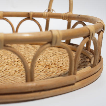 rattan tray handmade serving tray