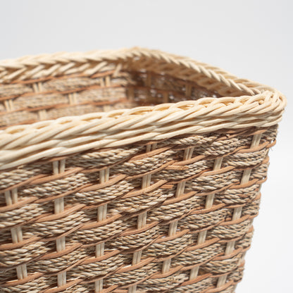 small rattan basket The perfect size for flower arrangements, storing small items, toys, stationery, or accessories.