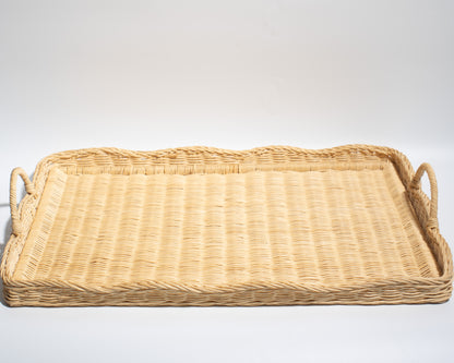 Large Handwoven Rattan Tray –Ideal for storing blankets, clothes, towels, Classic, Eco-Friendly &amp; Versatile